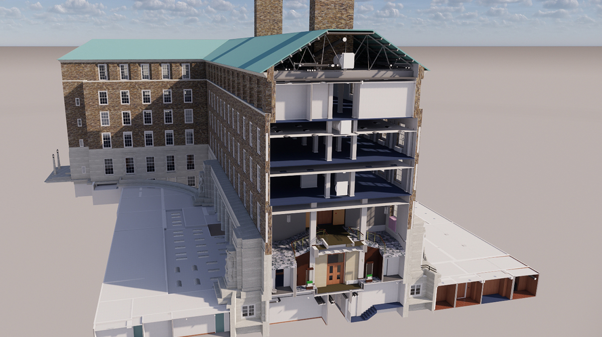 High Level and Accurate Laser Scanning at Nottinghamshire County Hall Building Render